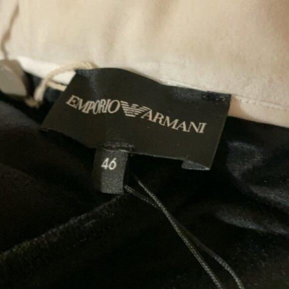 Emporio Armani Velour Casual Pants Black size 10 - Picture 5 of 11